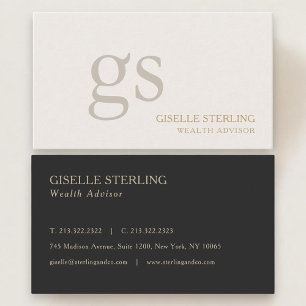 Wealth Advisor Monogram Professional Business Card