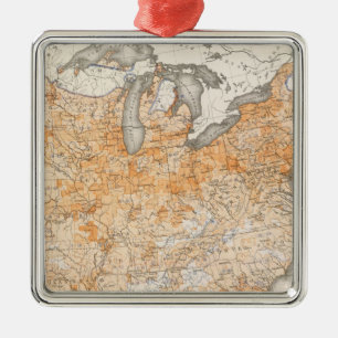 Wealth Distribution, Statistical US Lithograph Metal Ornament