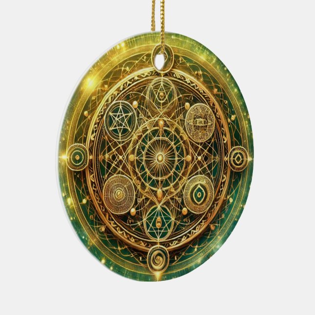 Wealth Flow Sigil Ceramic Ornament (Right)