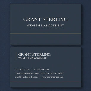Wealth Management Navy Blue Professional Business Card