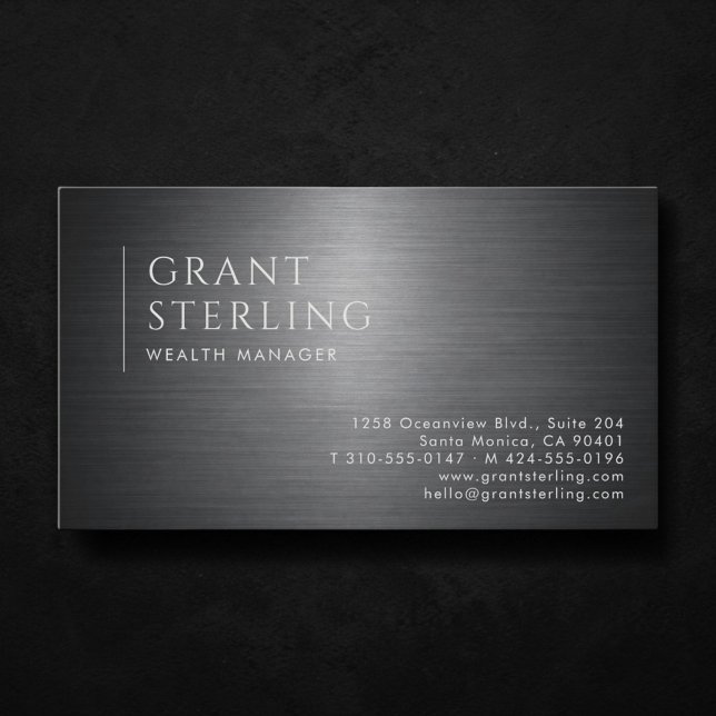 Wealth Manager Metallic Professional Business Card (Creator Uploaded)