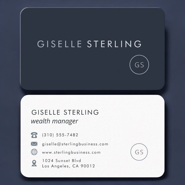Wealth Manager Navy Blue Professional Business Card (Creator Uploaded)