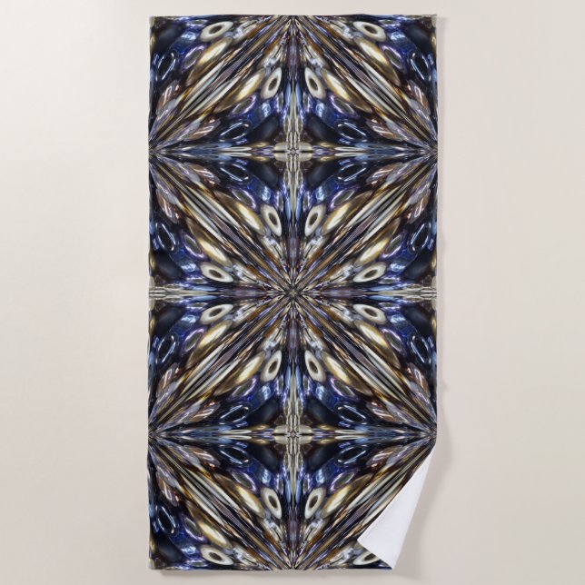 Wealth Of Seed Beading Abstract Pattern Beach Towel (Front)