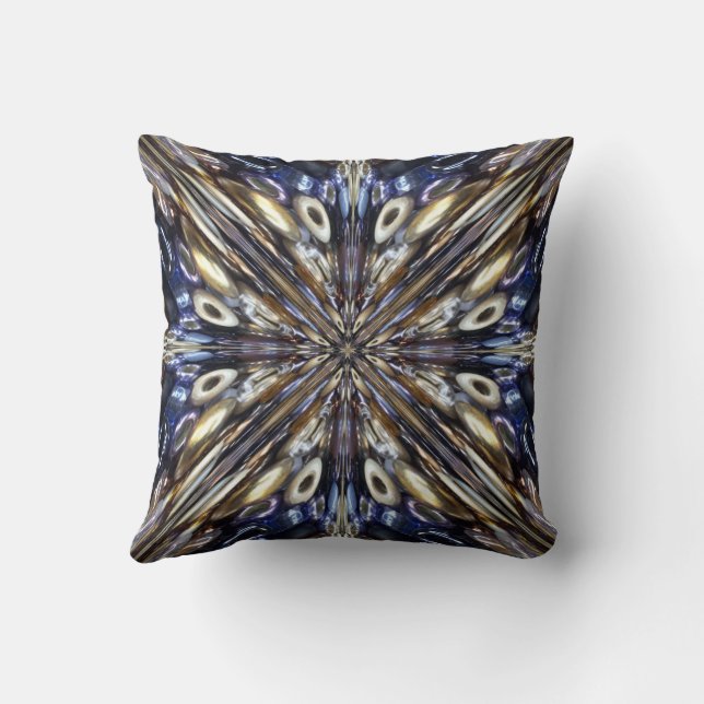 Wealth Of Seed Beading Abstract Pattern Throw Pillow (Back)