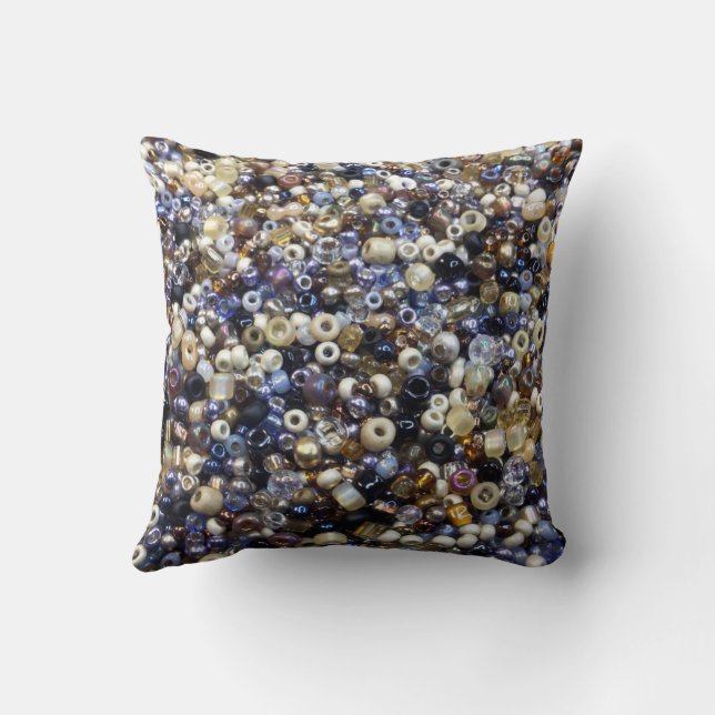 Wealth Of Seed Beading  Throw Pillow (Back)