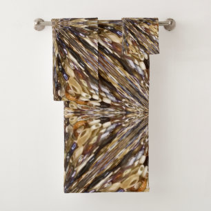 Wealth Of Seed Beads Abstract Pattern Bath Towel Set