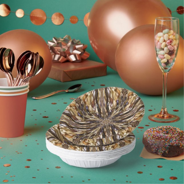 Wealth Of Seed Beads Abstract Pattern Paper Plate (Multi)