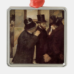 Wealthy Men at the Stock Exchange (by Edgar Degas) Metal Ornament