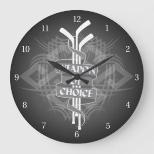 Weapon Of Choice (Hockey) Large Clock