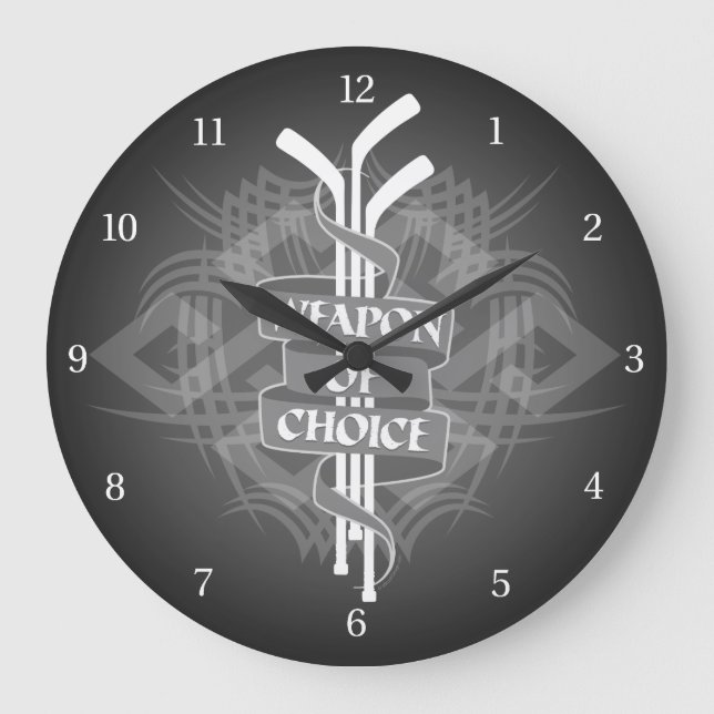 Weapon Of Choice (Hockey) Large Clock (Front)