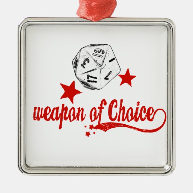 weapon of choice metal ornament (Front)