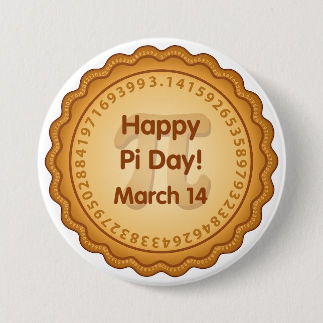 Wear a Happy Pi Day 3 Inch Round Button (Front)