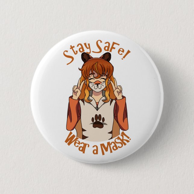 Wear a Mask! 2 Inch Round Button (Front)