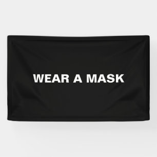 Wear a mask, black white minimalist banner