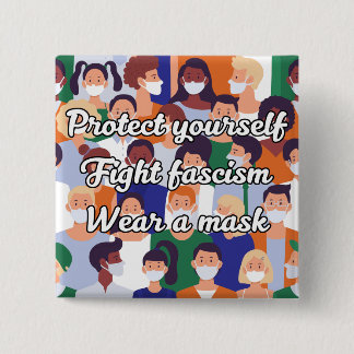 Wear a Mask Bright Style 2 Inch Square Button