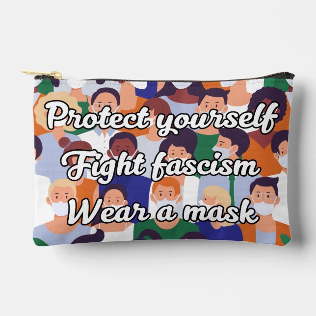 Wear a Mask Bright Style Accessory Pouch (Front)