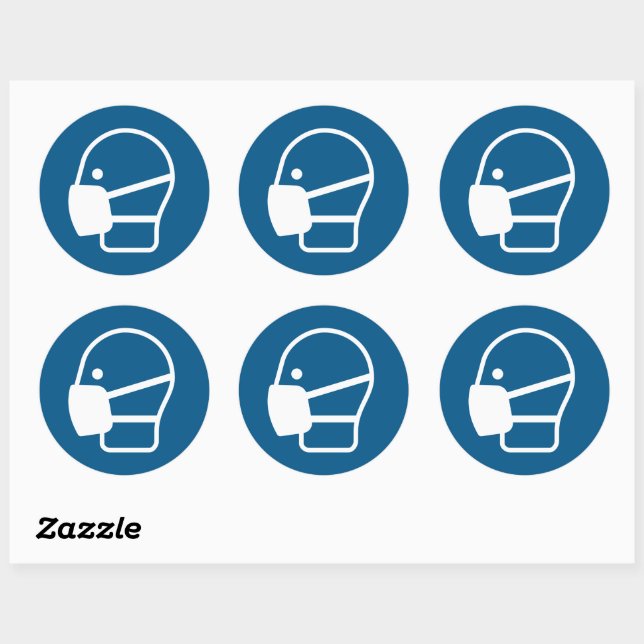 Wear a mask classic round sticker (Sheet)