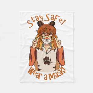Wear a Mask! Fleece Blanket