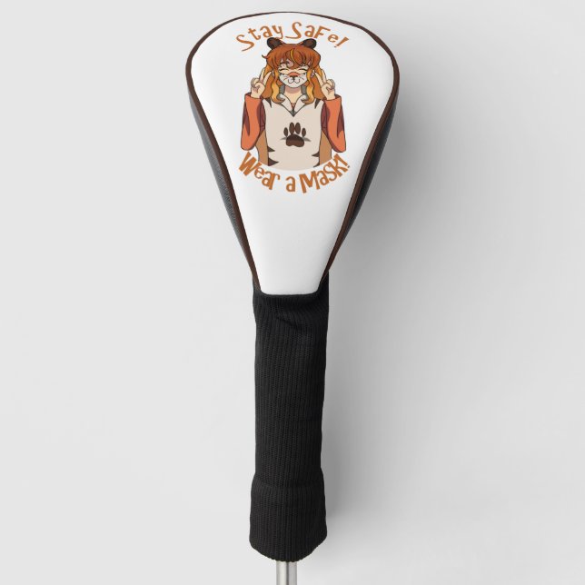 Wear a Mask! Golf Head Cover (Front)