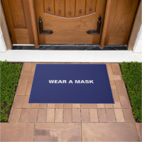 Wear a mask navy blue white custom minimalist 