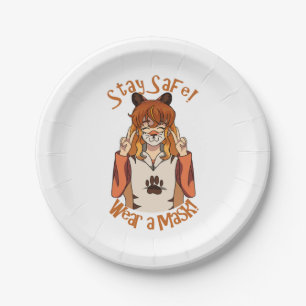 Wear a Mask! Paper Plate
