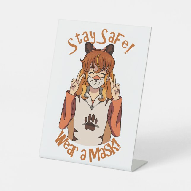 Wear a Mask! Pedestal Sign (Front)