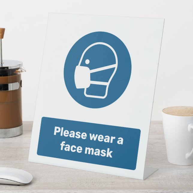 Wear a mask pedestal sign (In SItu)