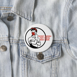 Wear a Mask Riveter Style 3 Inch Round Button