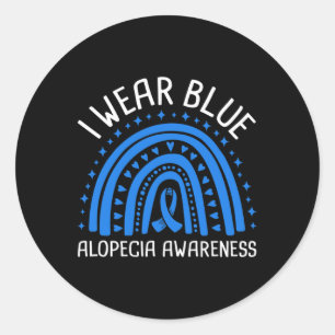Wear Blue Alopecia Awareness Classic Round Sticker