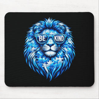 Wear Blue Autism Awareness Puzzle Lion Be Kind Men Mouse Pad