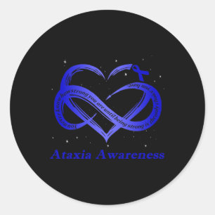 Wear Blue For Ataxia Awareness Warrior Classic Round Sticker