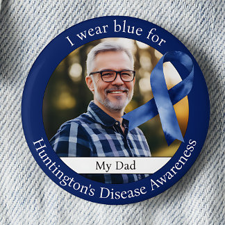 Wear Blue for Huntington's Disease Awareness Photo 2 Inch Round Button