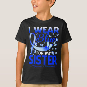 Wear Blue For My Sister Alopecia Awareness Butterf T-Shirt