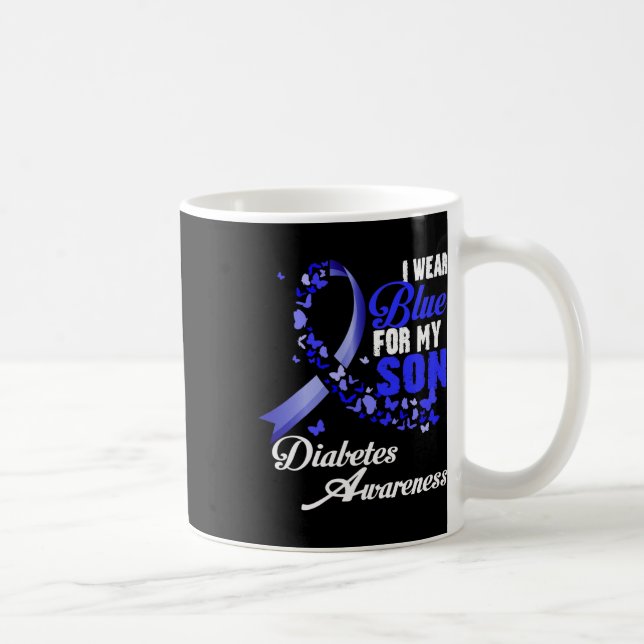 Wear Blue For My Son T1d Diabetes Awareness Blue R Coffee Mug (Right)