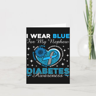 Wear blue for nephew diabetes awareness blue card