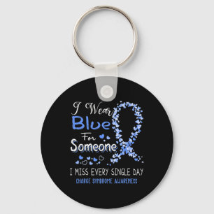 Wear Blue For Someone Charge Syndrome Awareness Keychain