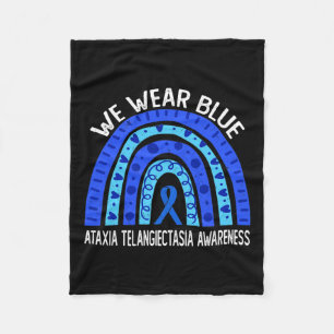Wear Blue Rainbow For Ataxia Telangiectasia Awaren Fleece Blanket