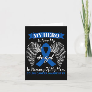 Wear Blue Ribbon In Memory Of My Mom Colon Cancer  Card