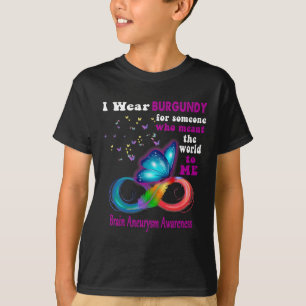Wear Burgundy Brain Aneurysm Awareness  T-Shirt