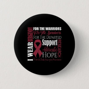 Wear Burgundy For Brain Aneurysm Awareness Survivo 2 Inch Round Button