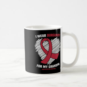 Wear Burgundy For My Grandpa Brain Aneurysm Awaren Coffee Mug