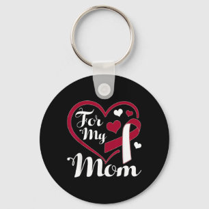 Wear Burgundy Ivory For Mom Head Neck Cancer Keychain