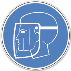 Wear Face Shield Hazard Symbol Label