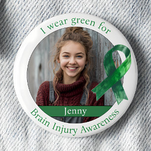 Wear Green for Brain Injury Awareness Photo 2 Inch Round Button