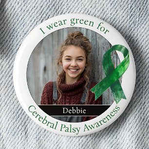 Wear Green for Cerebral Palsy Awareness Photo 2 Inch Round Button