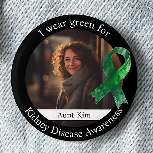 Wear Green for Kidney Disease Awareness Photo 2 Inch Round Button