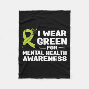 Wear Green For Mental Health Awareness Month 2024 Fleece Blanket