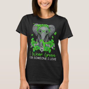 Wear Green For Mental Health Awareness Ribbon Elep T-Shirt