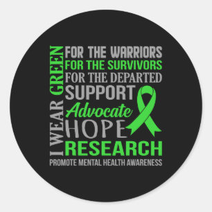 Wear Green Mental Health Awareness Supporter Graph Classic Round Sticker