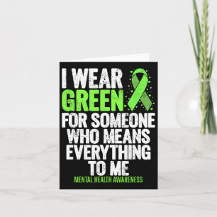 Wear Green Ribbon Fight The Stigma Mental Health A Card